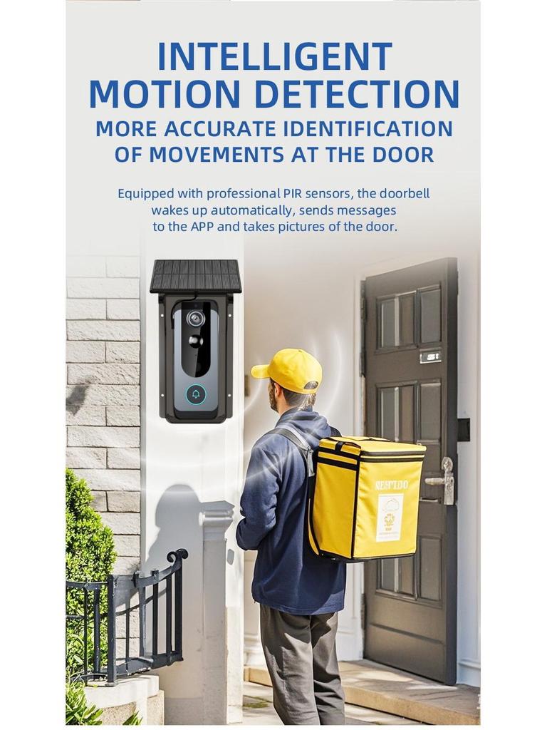 Wireless Video Doorbell with Two-Way Intercom, Wide-Angle HD Night Vision, and Smart Graffiti Monitoring