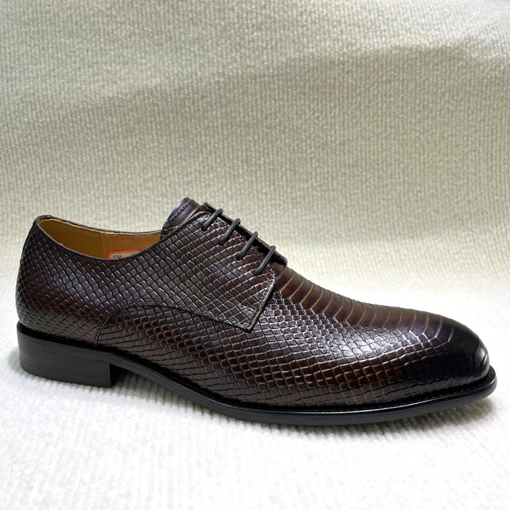 Fashion Classic Men's Genuine Leather Formal Shoes Round Toe Derby Handmade Lace-up Wedding Business Office Dress Shoes