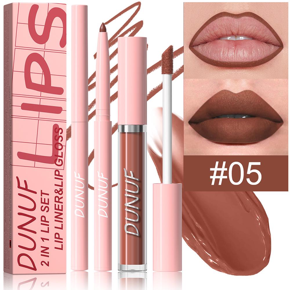 DUNUF 2-in-1 Waterproof Lip Liner & Gloss: Long-Lasting - Please Verify Details!