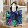  Watercolor Wolf Pattern Tote Bag Large Capacity Portable Daily Shoulder Bag for Casual Use