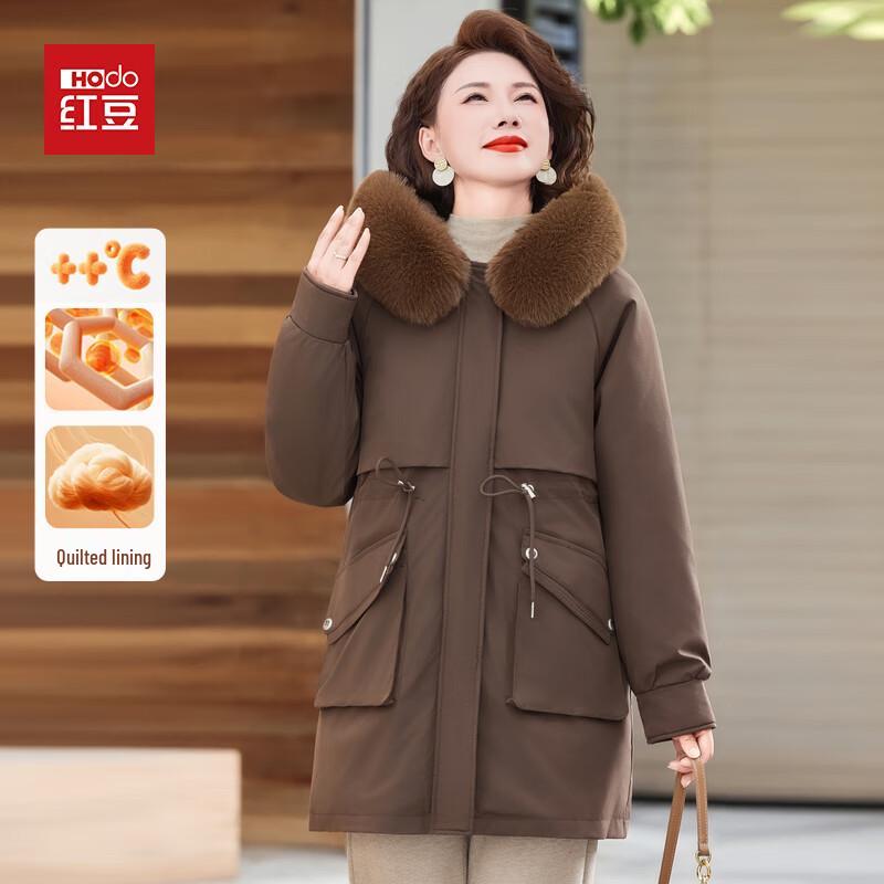 

Hodo Women s Mid-Length Hooded Padded Parka Jacket M