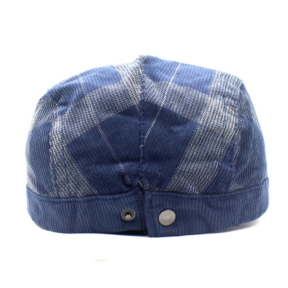 Autumn and winter new beret men's and women's cap retro plaid hat cotton curved brim hat