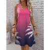 Summer Sleeveless Dress Women Fashionable Colorful 3d Print Versatile Beach Vacation Mini Dresses Comfortable Plus Size 8XL Soft Breathable Vest Dress