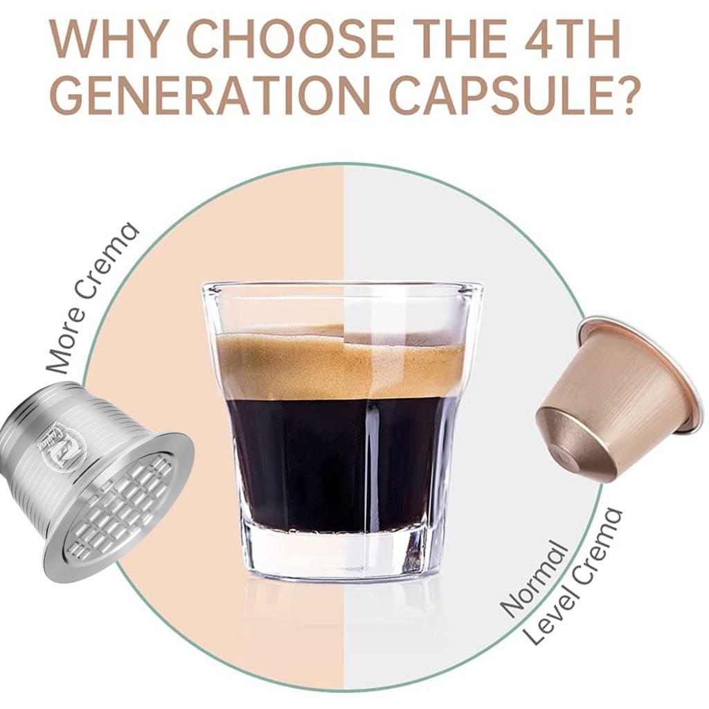 Cápsulas de Café Reutilizáveis iCafilas Moedor de Café de Aço Inoxidável Para Máquina Nespresso Porta-Filtro Recarregável Pods
