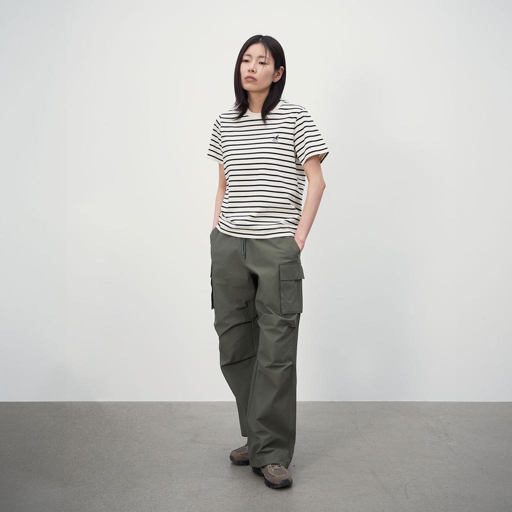 KANGOL Women'S Nylon Cargo Pants 4574 Khaki