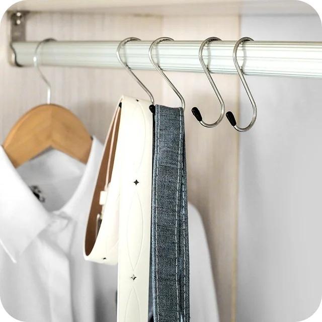 4Pcs/set S-Shape Hook Multi-function Hanging Hook for Clothes Bags Towels Home Kitchen Bathroom Storage Rack Stainless Steel