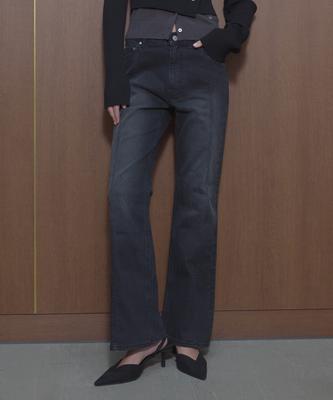 TMAKER Cut-Out Bootcut Pants Bk