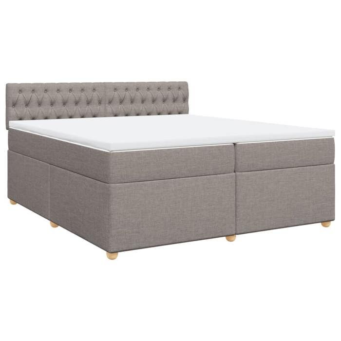 VidaXL Sommier à lattes de lit avec matelas Taupe 200x200 cm Tissu 3289098