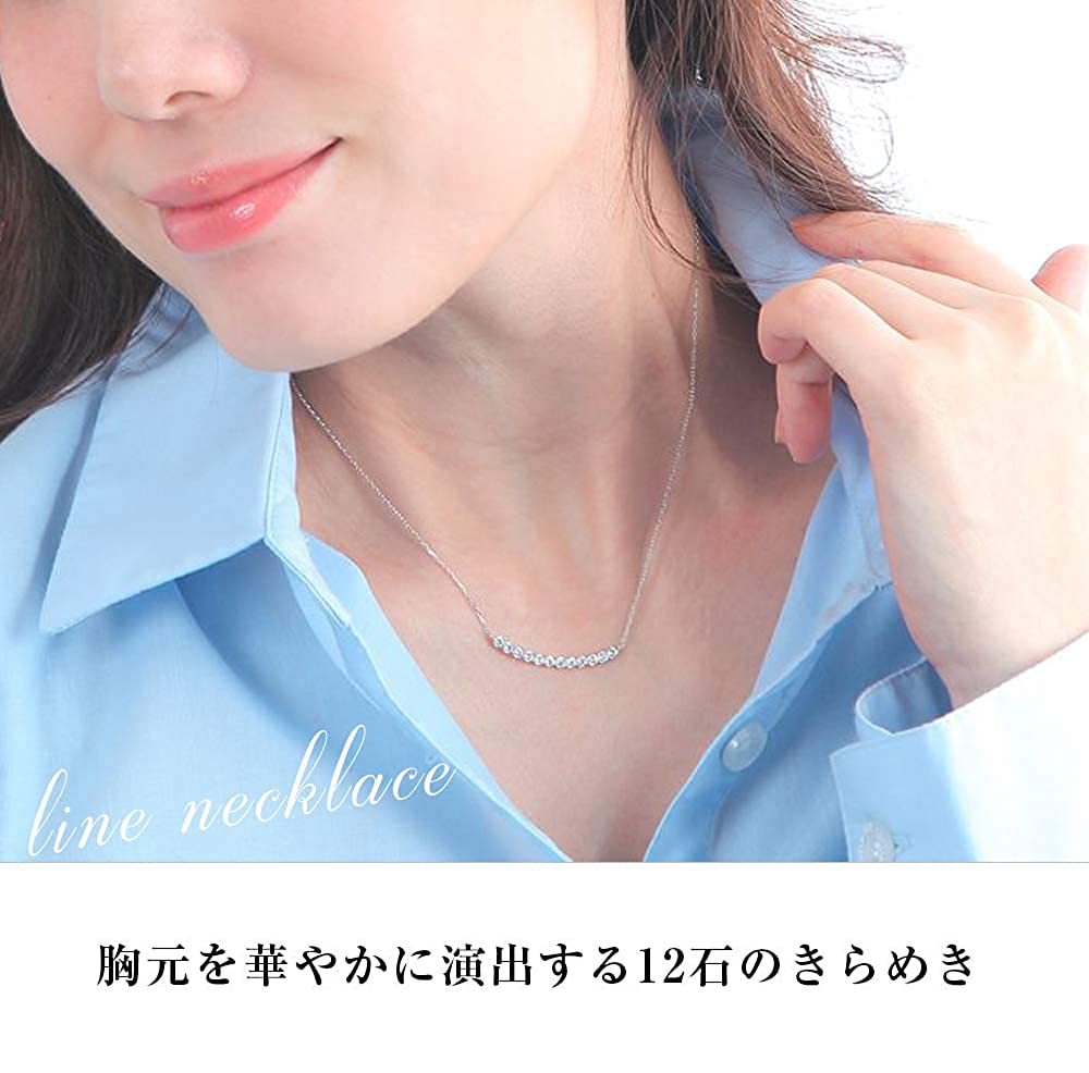 PLUSTER Halskette Geschenkbox Set Bar Halskette Geschenkbox Set Linie 925 Sterling Silber Länge verstellbar bis Zubehör Zirkonia Strass Beliebt