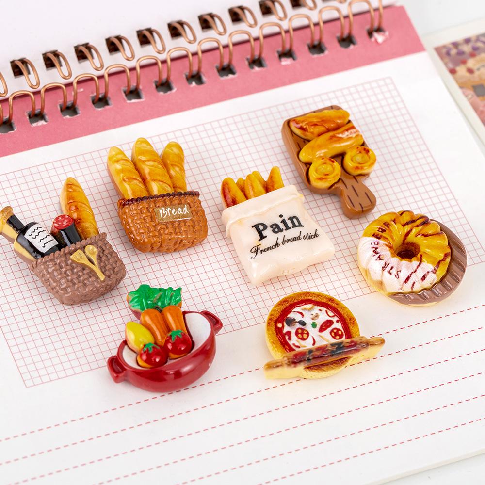 Cute Cartoon Food Refrigerator Magnet - Realistic Resin Decoration for DIY Magnetic Display