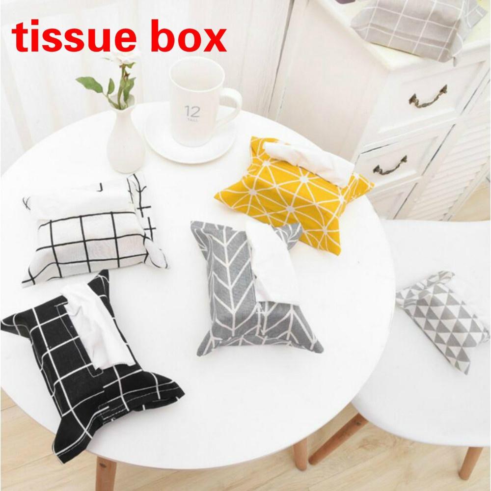 2PCS Cartoon cloth Table Decoration Home Car Storage Tissue Case Box Container Towel Napkin Papers B