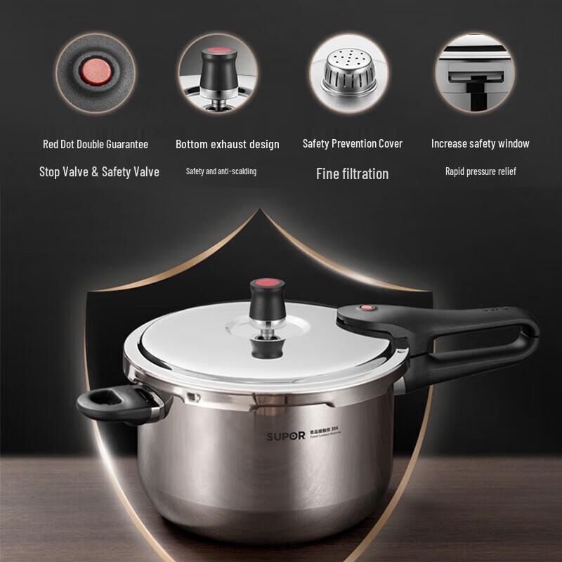 SUPOR Good Helper 20cm 304 Stainless Steel Pressure Cooker