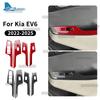 For Kia EV6 GT EV 2024 2025 Real Soft Carbon Fiber Sticker LHD RHD Car Window Lift Button Decor Frame Interior Trim