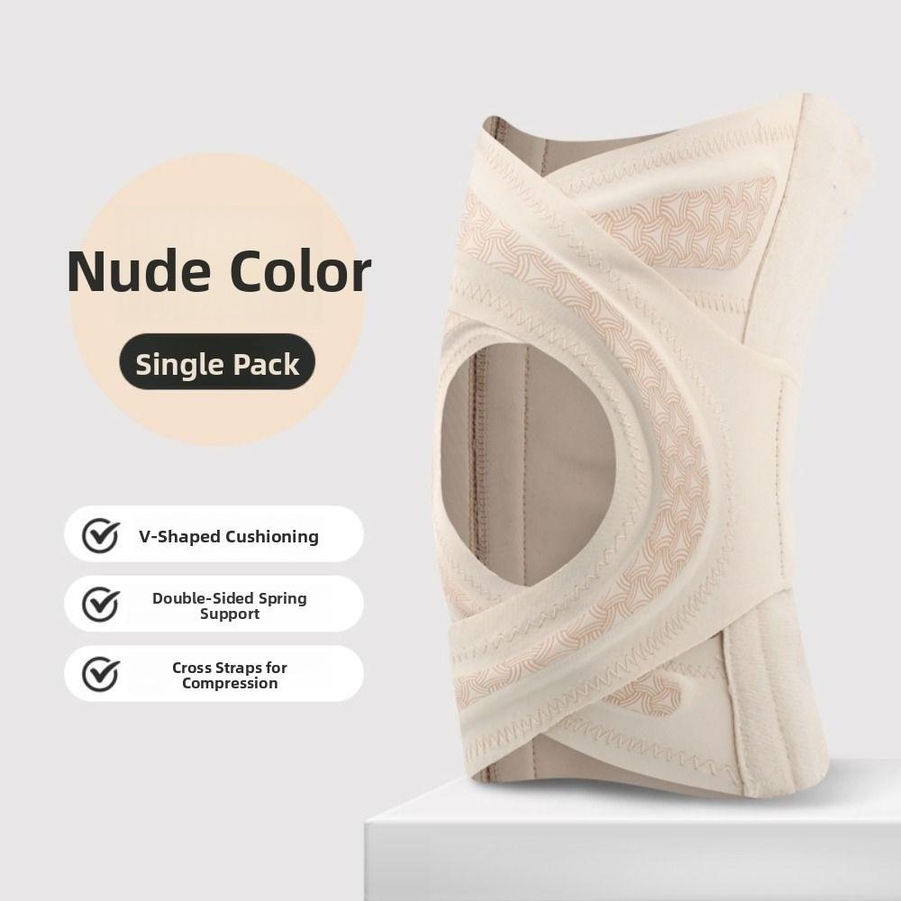 

Тонкий дизайн Наколенник с крестообразным ремнем Компрессионный наколенник Поддержка для бега L бежевый