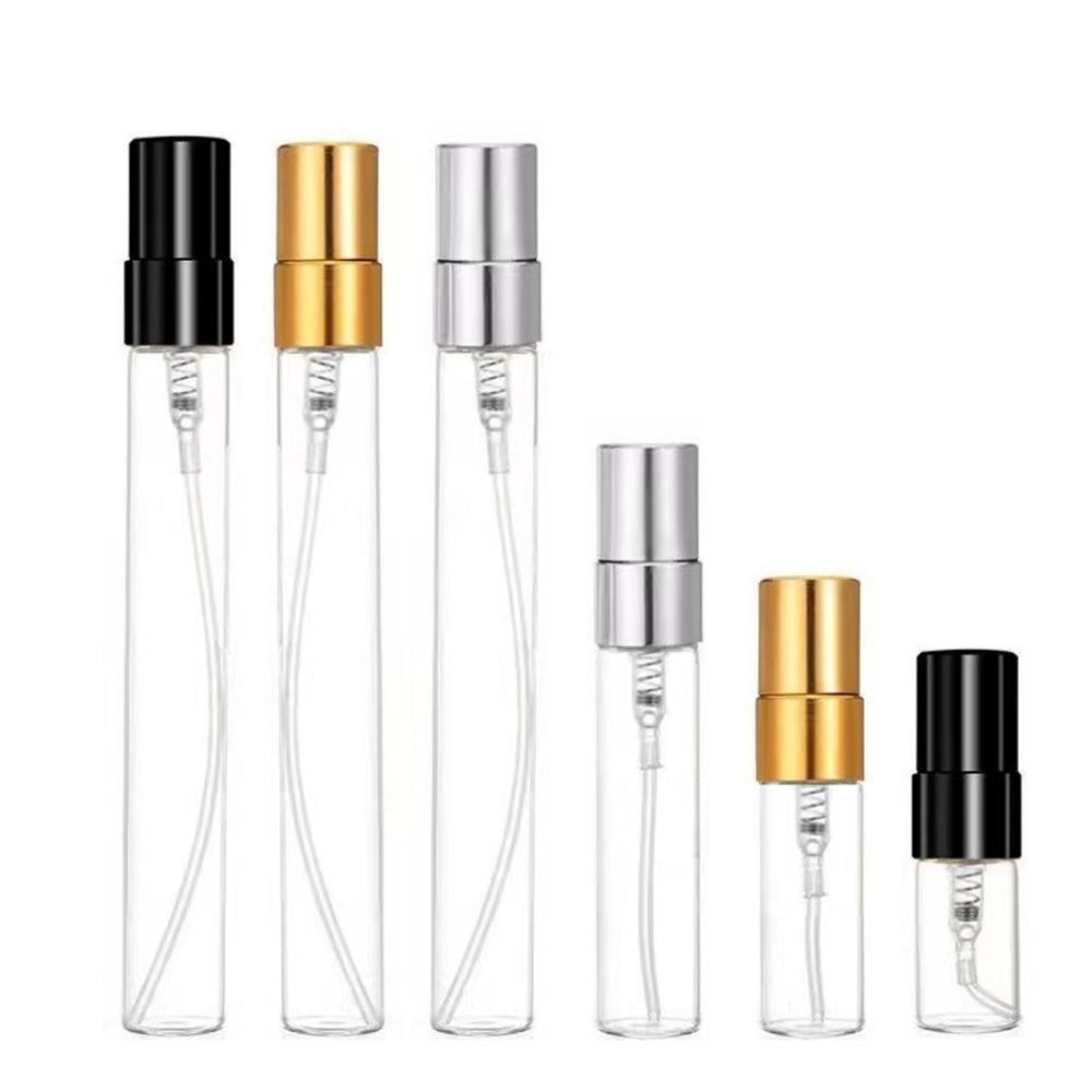 30/50pcs 100pcs 2ml/3ml/5ml/10ml Glass Refillable Perfume Bottle Empty Spray Bottle Atomizer Perfume Bottles  Metal spray bottle