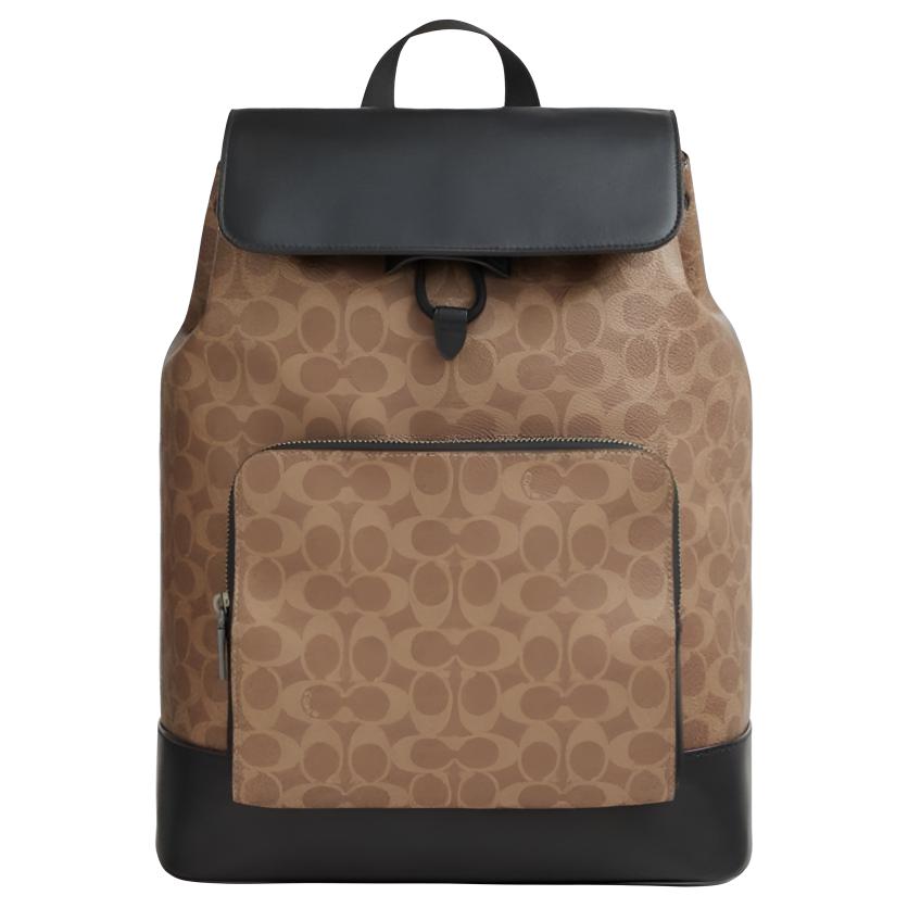 

Coach Turner 30 Monogram Print Drawstring Closure Coated Canvas And Calfskin Backpack Large Men Backpack Walnut CCQ49-QBNRX Basic Set (Bag+Dust Bag)