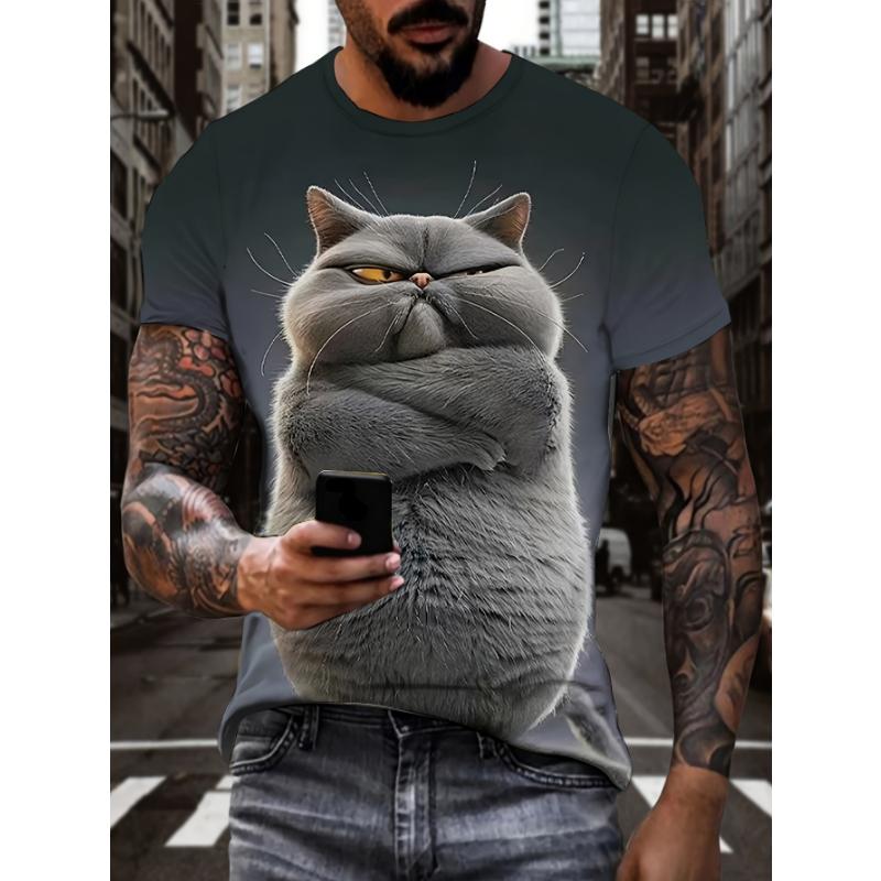 Fashion 3D Print Men Short Sleeve Round Neck T-Shirt Plus Size Tee Summer Casual Tshirts