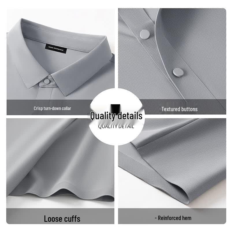 Mark Fairwhale Men's Ice Silk Chinese Style Polo Shirt