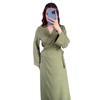 European and American Chinese Style Long sleeve dress 2025 Summer Cold Feeling Lace-up Waist Hugging V-neck Long dress