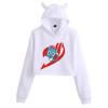 Fairy Tail Anime Cat Ear Cropped Hoodie for Girls