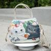 Ethnic Style Handbag Women Shoulder Bag Vintage Zipper Floral Embroidered Travel Pouch Cotton Mobile Phone Bag Crossbody Bag