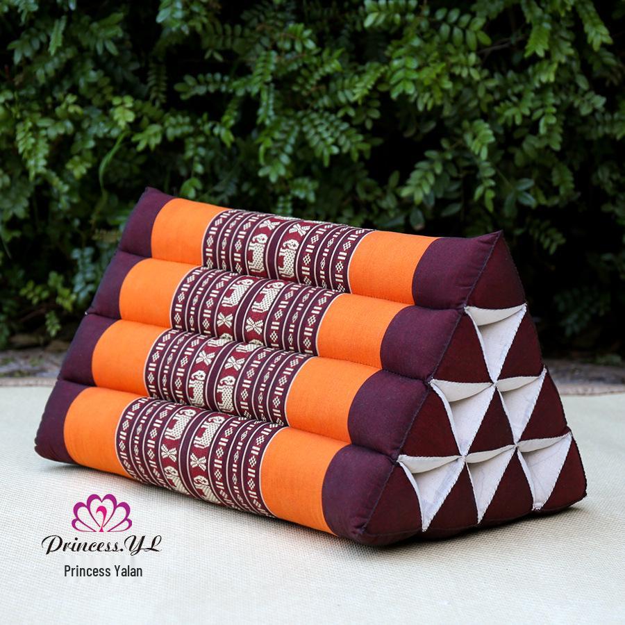 Thailand Triangle Tatami Cushion: Kapok Lumbar Pillow & Sofa Back Support.