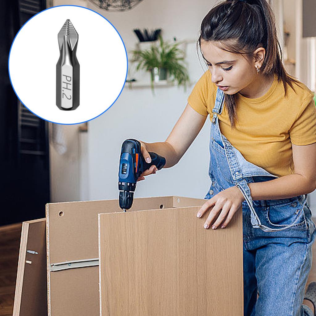 Pack Of 10 Antislip Impact Resistant 25mm Magnetic Screwdriver Bit For Wood Enhances Durability And Precise Home Repairs