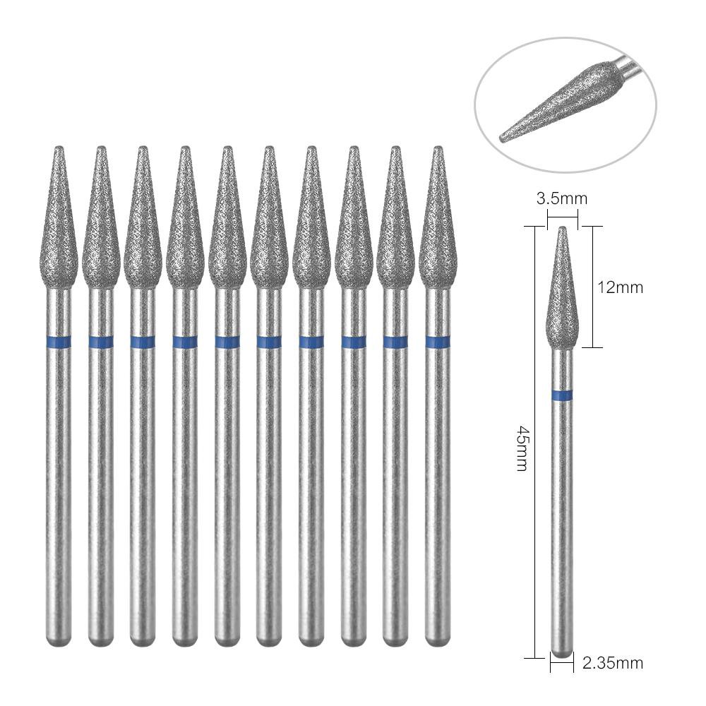 10 pezzi/s Punte per Fresa per Unghie Diamantate Fresa Pulisci Cuticole per Manicure Pedicure Frese Elettriche Punte Accessorio per Unghie