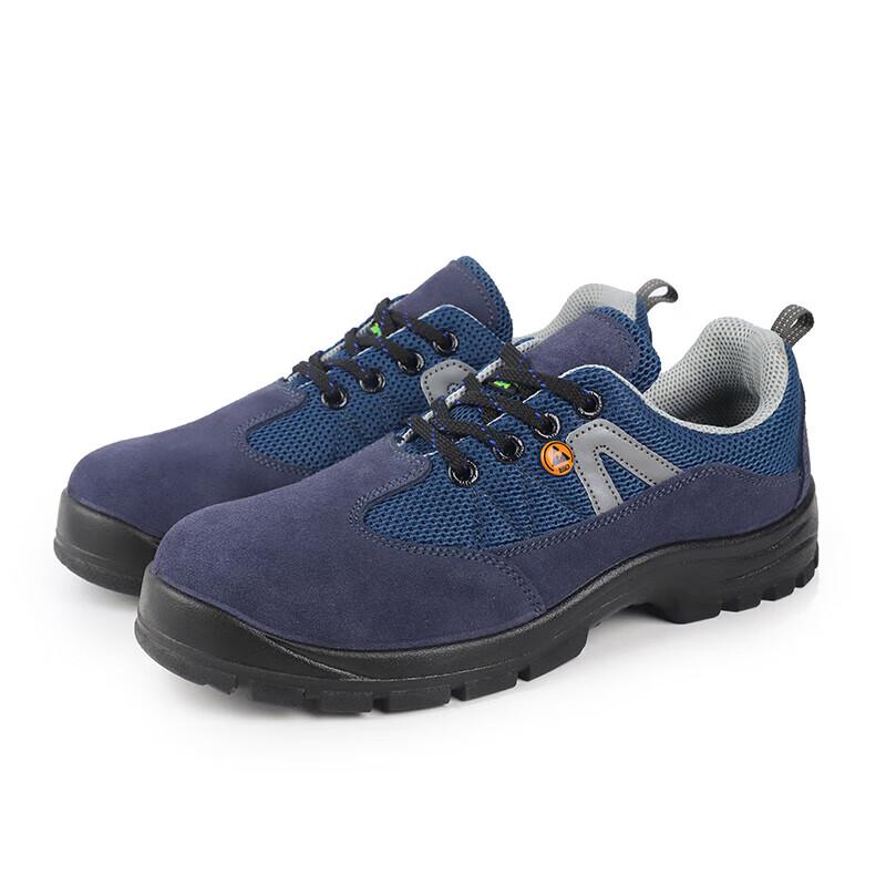DUNWANG Unisex Suede Leather Safety Work Shoes - Anti-Smash & Puncture-Proof 38