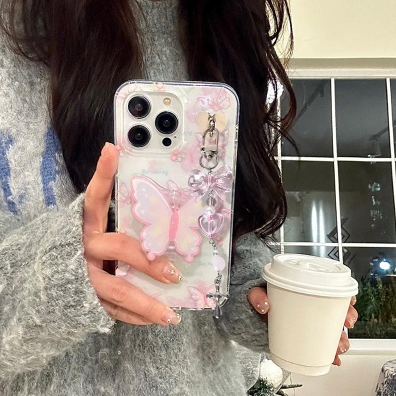 Portachiavi con Perline in Lega Acrilica Elegante Ciondolo per Telefono per Donne Ragazze Portachiavi Elegante Regalo Accessorio alla Moda per Borsa
