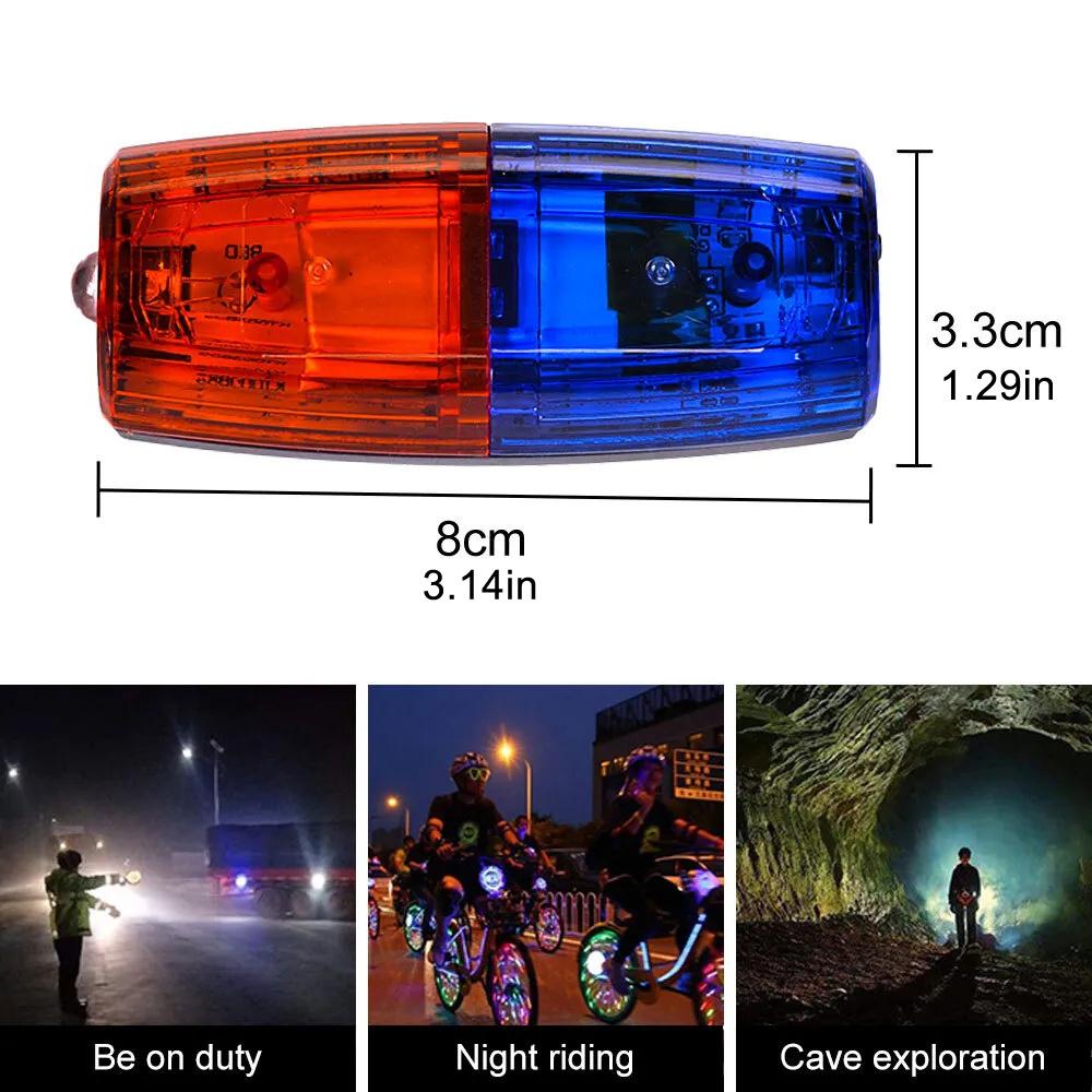 Red Blue LED Shoulder Warning Light Shoulder Clip Light Sanitation Worker Safety Patrol Alarm Flash Signal Strobe Lamp
