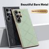 Stylový electroplate kryt na telefon pro Samsung Galaxy S24 Ultra S24 Plus Ochranný kryt Kožený Nárazuvzdorný Pokovený Zadní kryt
