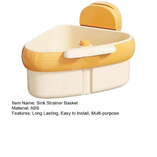 Sink Strainer Basket Food Waste Collector Easy to Install Push-Type Automatic Dump Kitchen Hanging Sink Drain Basket