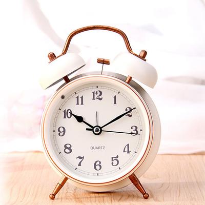 Child Bed Large Bell Metal Small Alarm Clock Belt Eye-lantern Mute Alarm Clock Lounged Fashion Desk Clock Bedside Wake Up Clock