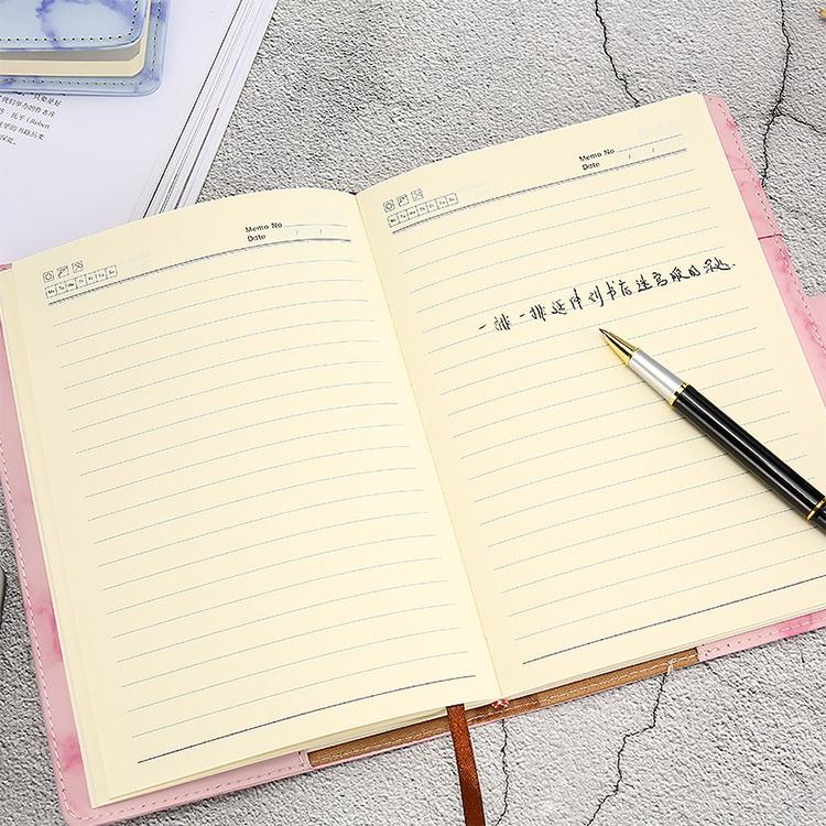 A5 Marble Texture Retro Password Lock Notebook Multifunctional Student Handbook Notepad