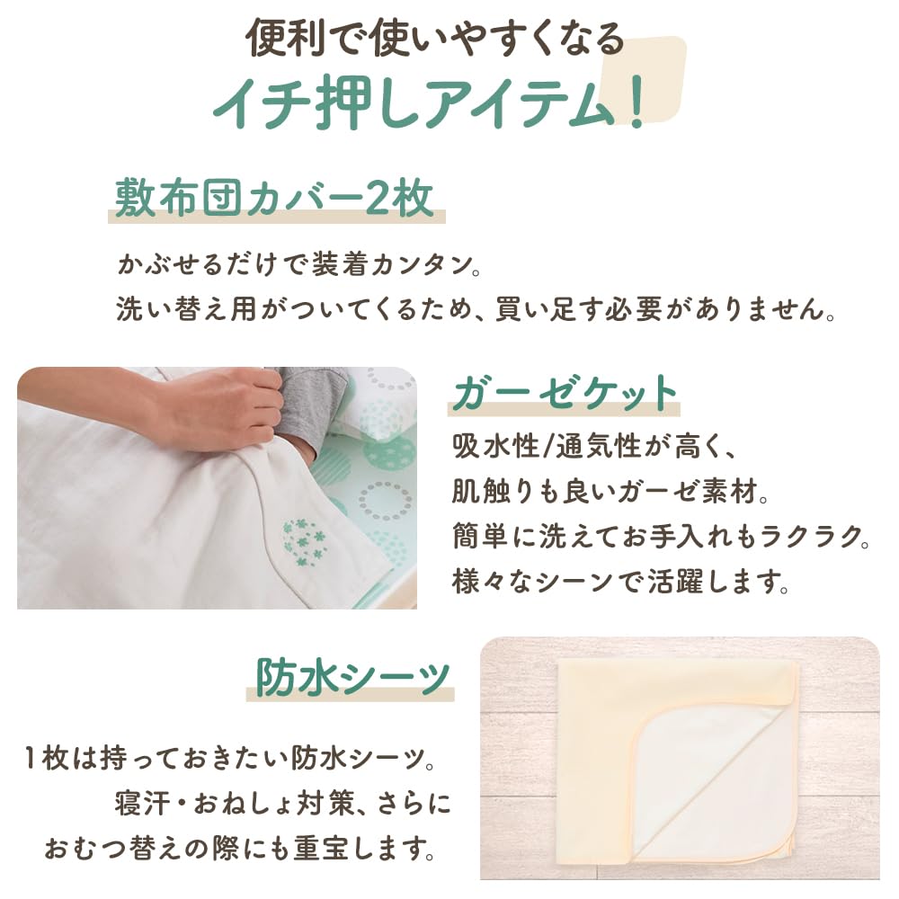 Iris Plaza Baby Bedding Mini Set Baby Bedding Absorbent Waterproof Sheet Included 60 x 90 Baby Bed Mini Size Cotton Washable Easy to Care Wrinkle