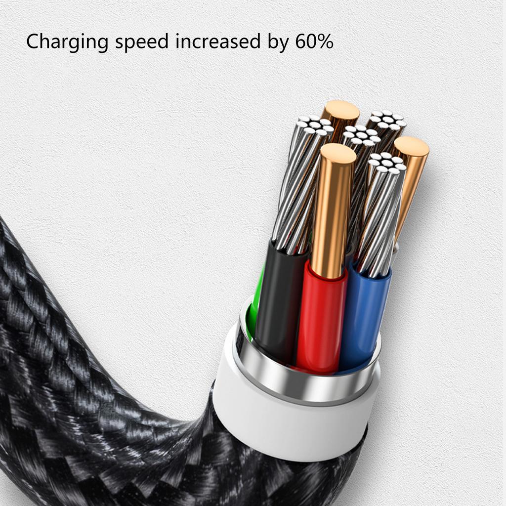 Compact USB C To USB A Charging&Data Cable 2.4A Charger Cord Wire 25cm Short Cord,Nylon and Aluminum Alloy Material