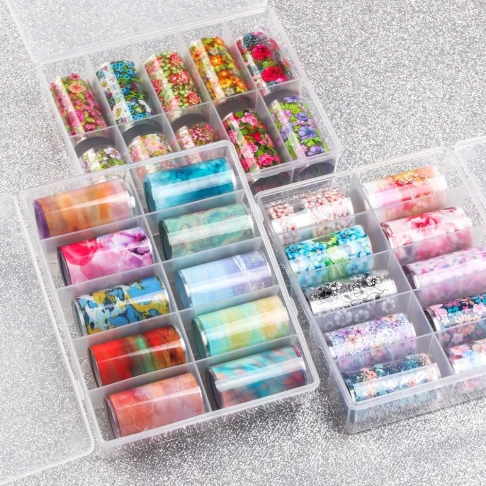 Flower Nail Foils Stripe Pattern Nail Art Stickers Fashion Manicure Decals  Nail Decoration