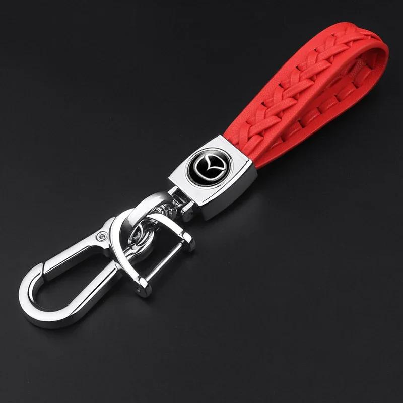 

2025 Hot Braided Rope Car Keychain Holder Keyring Pendant for Mazda RX8 RX7 MX3 Axela Atenza Protege MX5 CX9 CX5 CX7 323 626 Acc красный