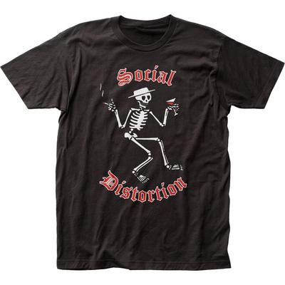 Social Distortion Skelly Logo Ανδρικό T-Shirt Rock And Roll Κλασικό Μπλουζάκι Μπάντας Μαύρο