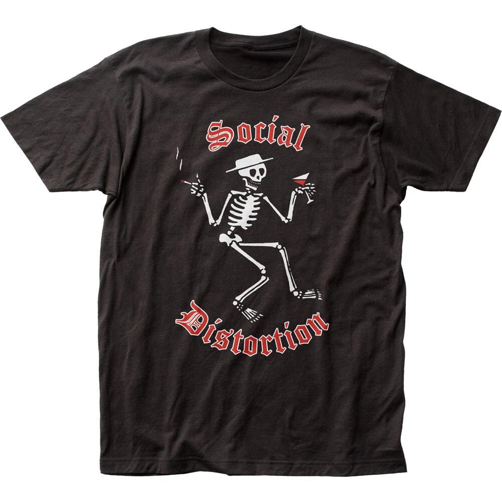 Social Distortion Skelly Logo Herre T-skjorte Rock and Roll Klassisk Band T-skjorte Svart