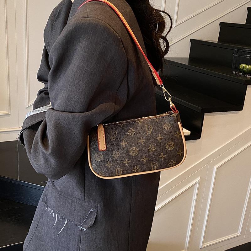 Premium Retro Printed Armpit Bag Women's New Fashion Versatile Shoulder Bag Commuter Messenger Bag