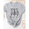 Print T Shirt Short Sleeve Summer Clothes Women Clothing Gray Owl Love Style Trend Cute Basic Tee Top Fashion Graphic T-shirt