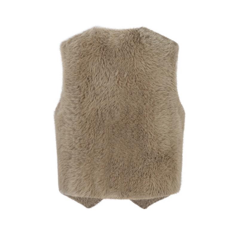 FivePlus Women's Faux Fur V-neck Vest