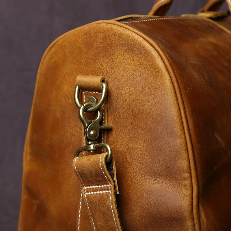 Retro Leather Men's Travel Bag Crazy-horse Leather Large-capacity Luggage Bag Top Layer Cowhide Men Portable Diagonal Bag NZPJ