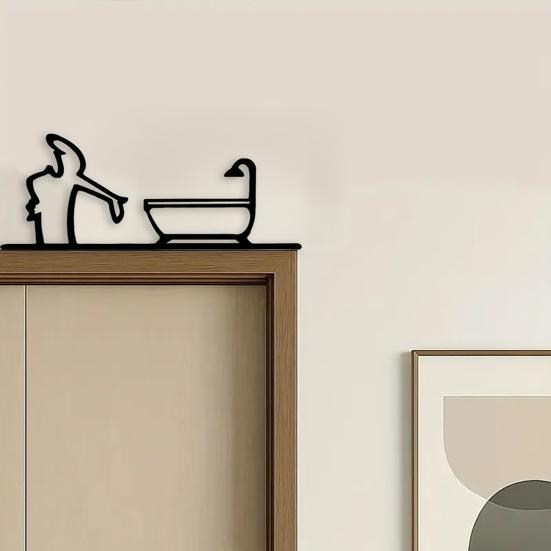 Man Toilet Metal Sign Wall Decoration Modern Kitchen Bathtub Tool Men Wall Art Indoor Outdoor Home Office Living Room Decorative Sign
