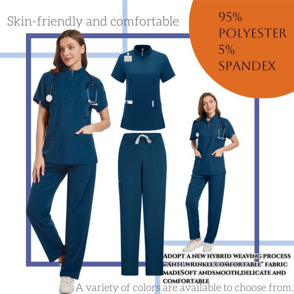 

Women s Elastic, Quick-Drying Handwashing Scrubs for Summer: Ideal for Hospitals, Surgery, Dental, and Medical Professionals S лазурь