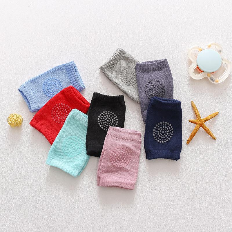 Korean StyleSummer Baby Knee Pads100% Cotton Anti-Slip Crawling Knee Pads Heart Silicone Grip Sock Sleeves
