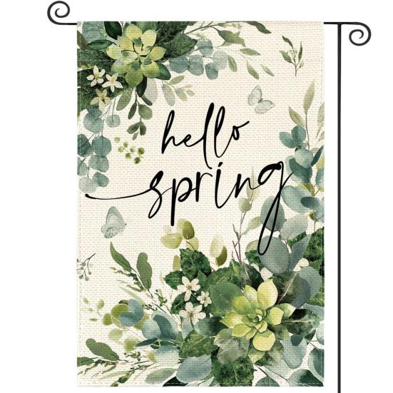 Double-Sided Garden Flag for Porch 12x18 Inch Fade-Resistant Spring Floral Butterfly Print Decorative Flag for Outdoor Yard Patio Mailbox Seasonal