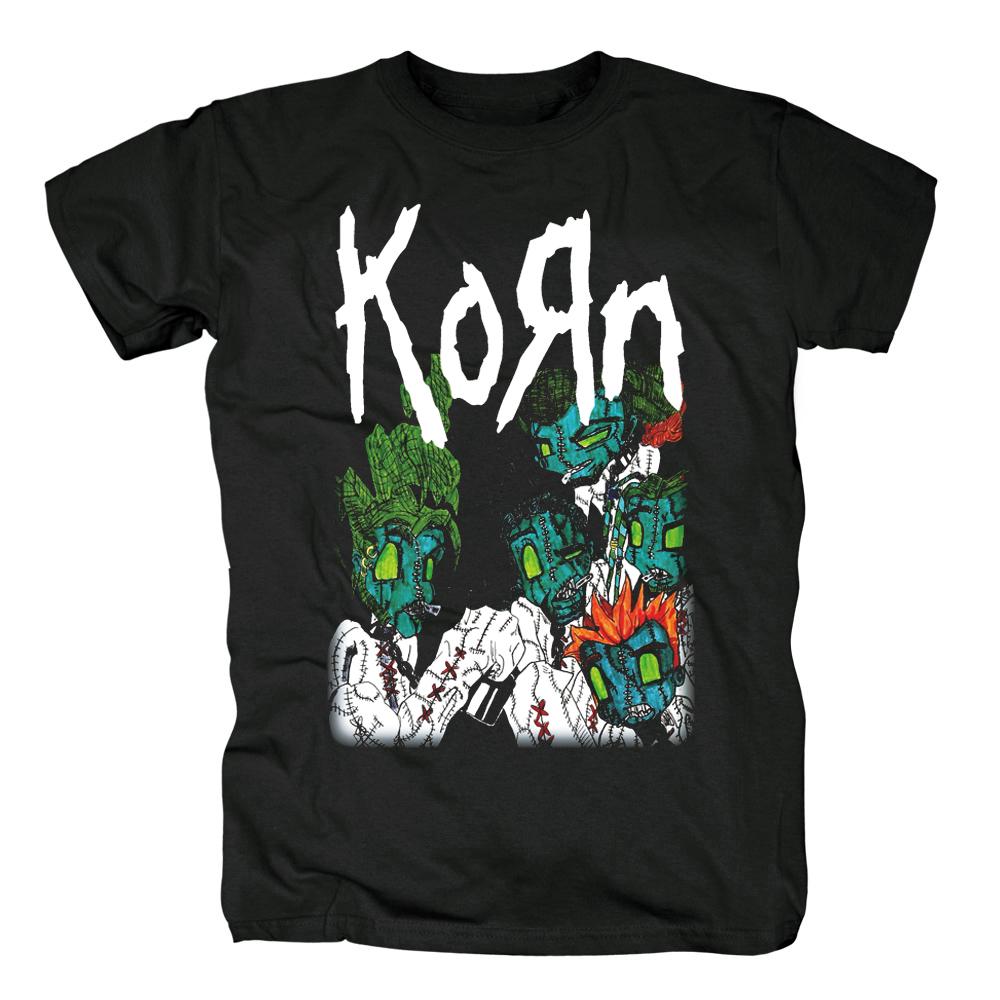 KORN Cohen Band Metal Rock Heavy Metal Punk Europäische und Amerikanische Musik Baumwolle Herren und Damen Rundhals Lockeres T-Shirt